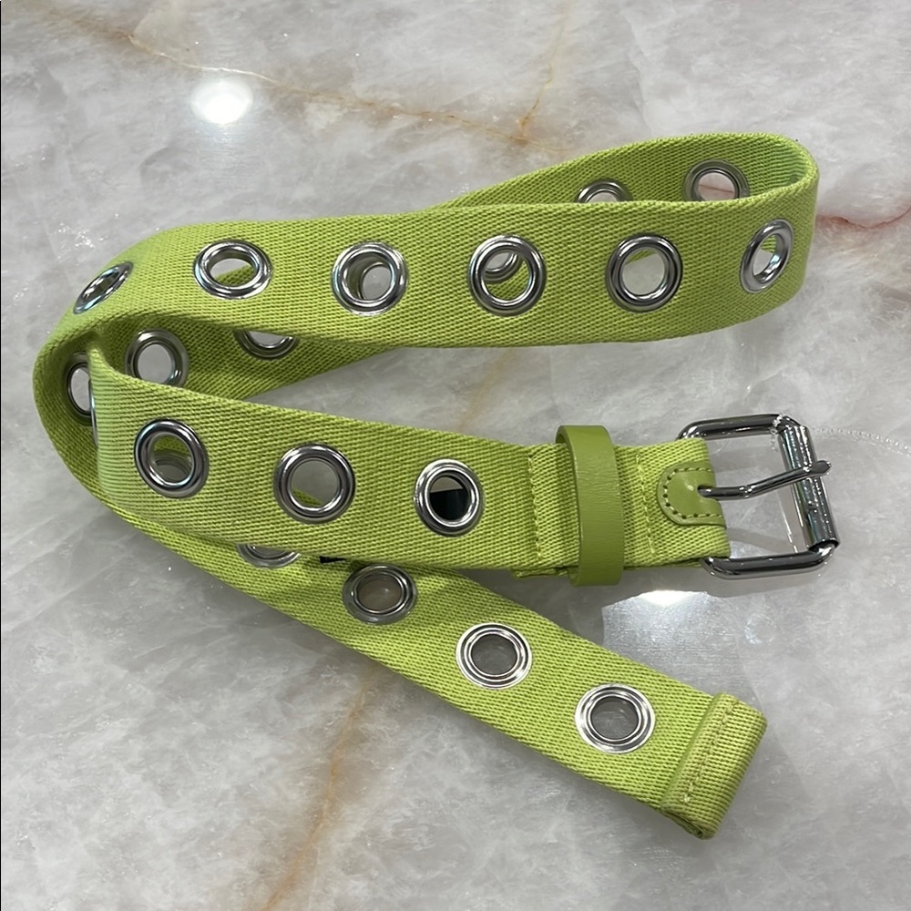 Urban Outfitters Lime Green Grommet Belt